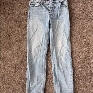Abercrombie & Fitch Light Blue Dad High Rise Light Wash Straight Leg Trending